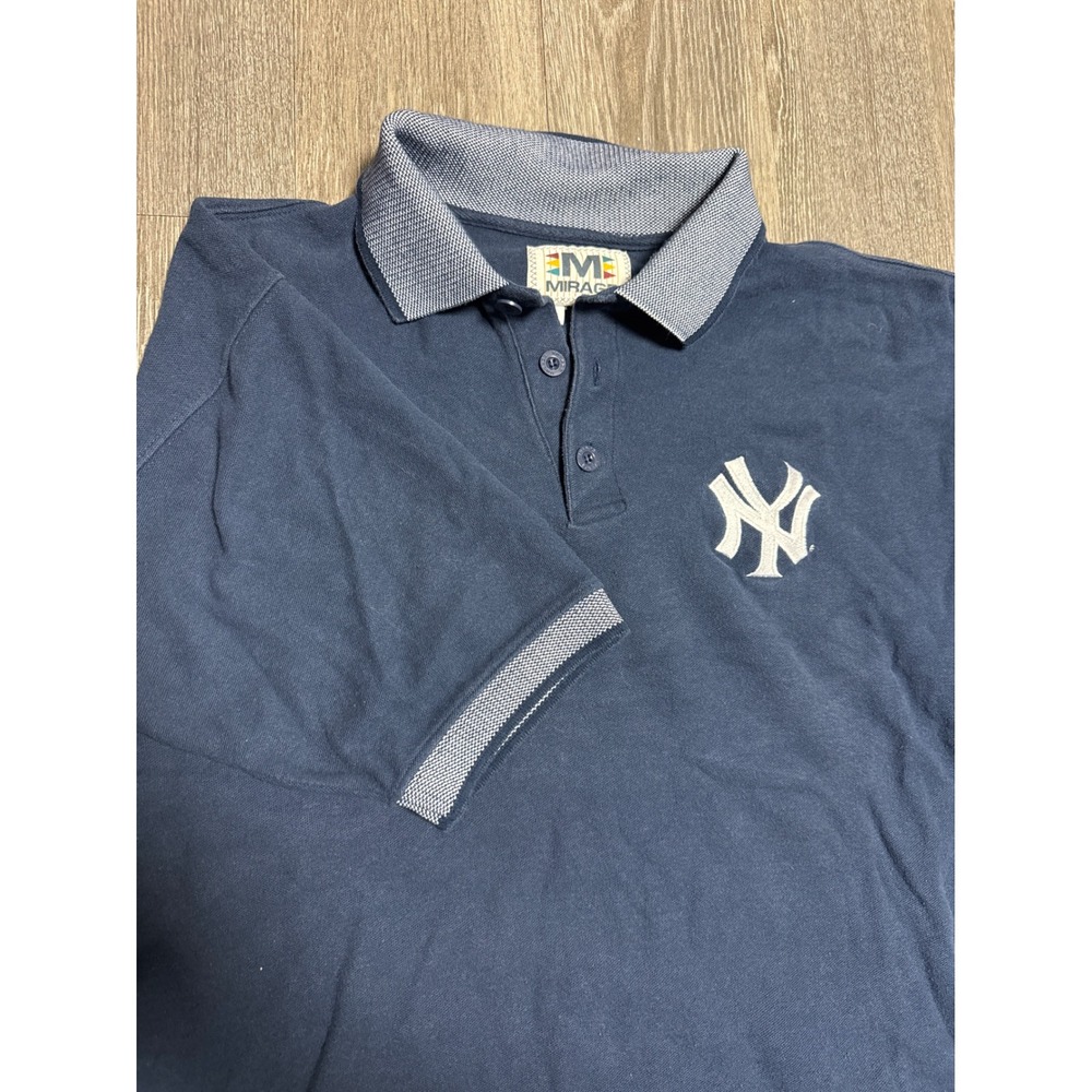 Vintage Mirage New York Yankees Polo Shirt Mens XL Navy Blue Embroidered Logo